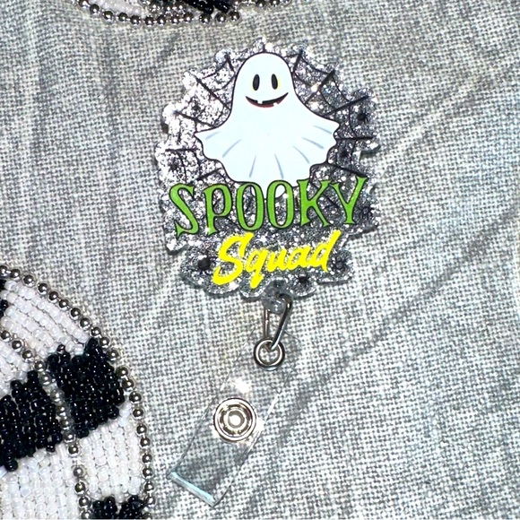Spooky 👻 Squad Ghost Halloween Badge Reel - Picture 1 of 7